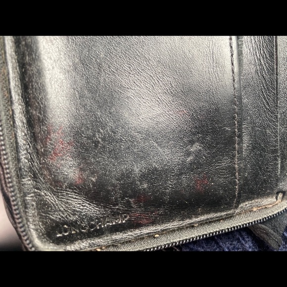 LONGCHAMP BLACK VNTG RARE ZIP-AROUND SLIM Wallet LUX GUC - Picture 10 of 14